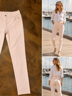 ERIC - Rosewater Pink Textured Ankle Pants NWT